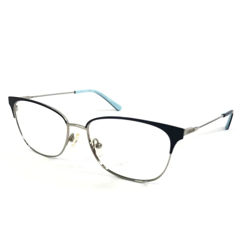 Calvin Klein Eyeglasses Frame CK18108 430 Teal Silver Blue Cat Eye 52-15-135
